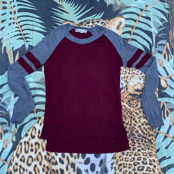 Pink Republic Sweaters - Varsity Stripe Raglan Sweater